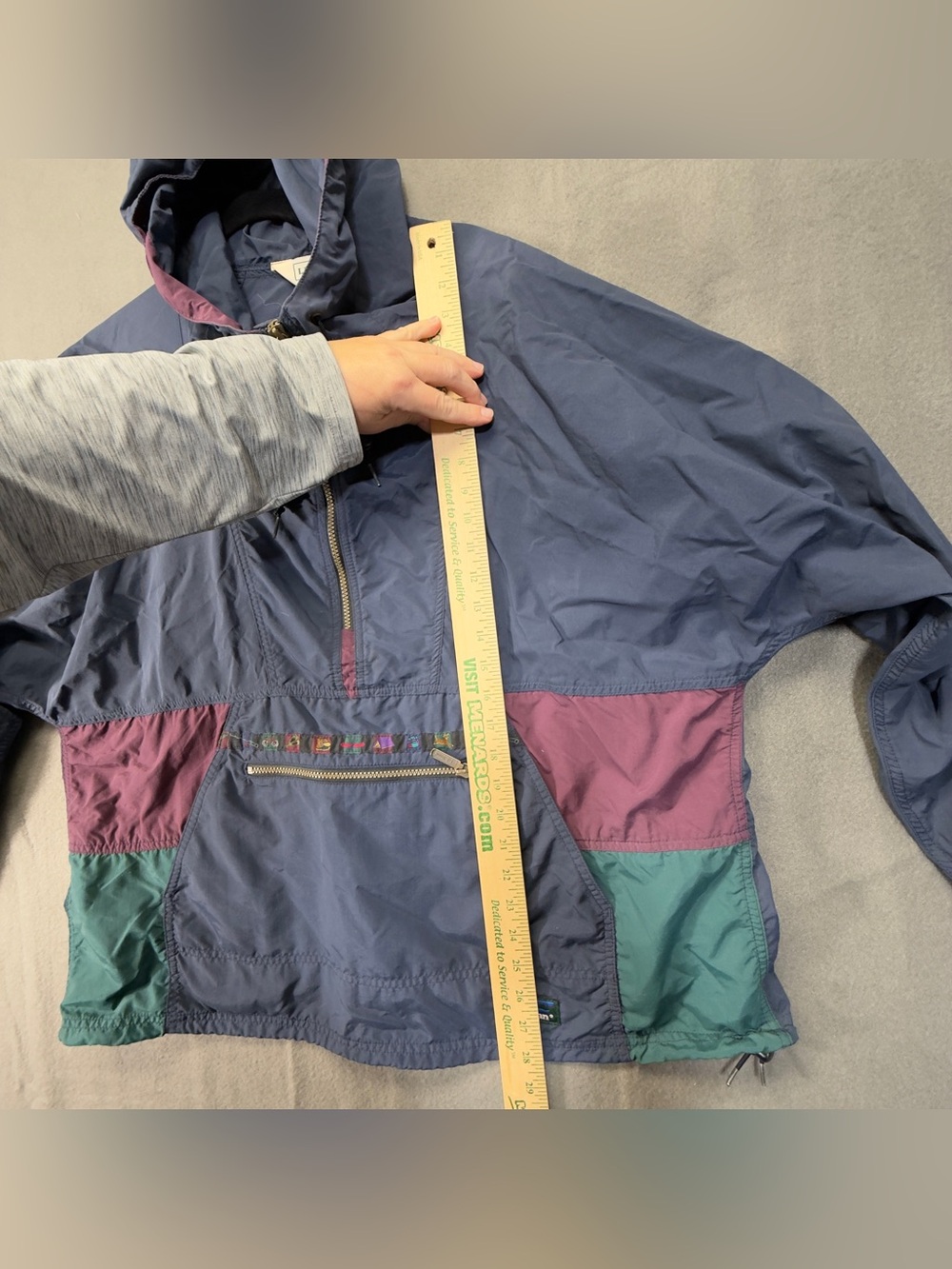 Vintage LL Bean Women's xl Aztec Anorak camping hiking pullover jacket 90s - Picture 12 of 15